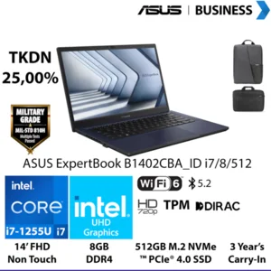 Laptop Notebook ASUS EXPERTBOOK B1402CBA_ID I7/8GB/512GB SSD AMT