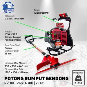 Mesin Potong Rumput Gendong PROQUIP PRO 388 mesin 2 tak