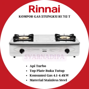 KOMPOR GAS PORTABLE RINNAI 2 TUNGKU RI 712T