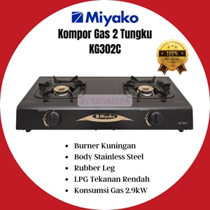 Kompor Gas Portable Miyako 2 Tungku KG 302C
