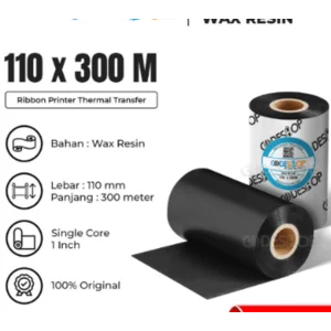 Ribbon Wax Resin 110MM X 300M Core 1 inch Tinta