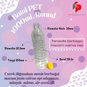 Bottle Round 1000ml Made from PET 