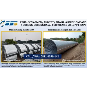 Armco Pipa Gorong Gorong Tipe Nestable Flange E-100