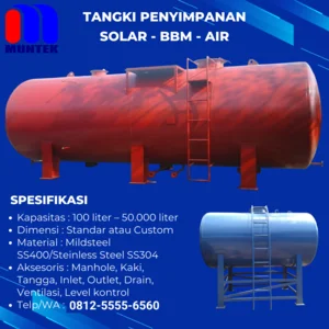 Tangki Solar 1000 liter Tangki Minyak 1000 Liter Tangki BBM 1000 Liter Tangki Stainless