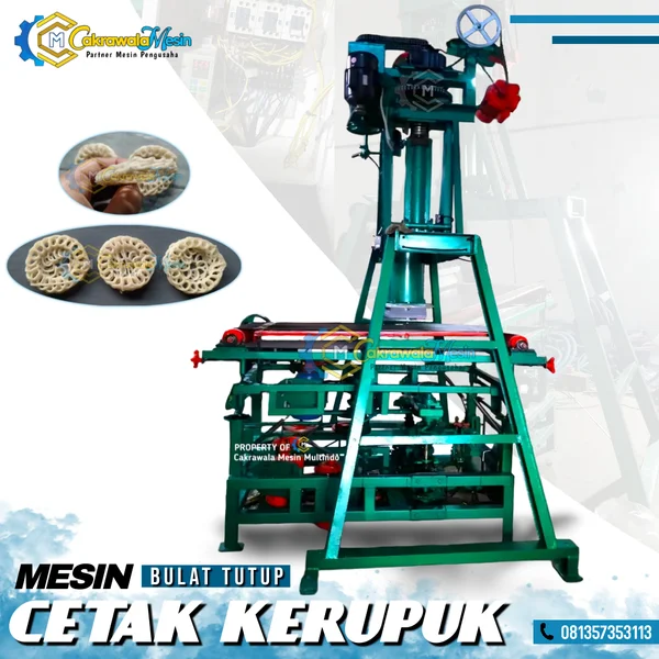 Mesin Cetak Kerupuk Mawar Bulat Tutup Tengah
