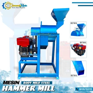 Mesin Hammer Mill / Mesin Pakan Ternak Body Mild Steel 200-300 kg/jam