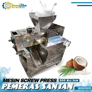 Mesin Screw Press Otomatis / Pemeras Santan Auto Press 100 Kg