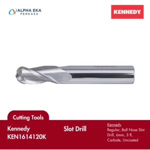 Kennedy Regular Ball Nose KEN1614120K Slot Drill 6mm 3 fl Carbide Uncoated