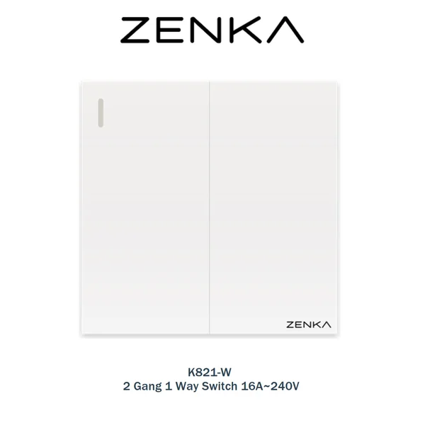 SAKLAR K821-W 2 Gang 1 Way Switch 16A~240V