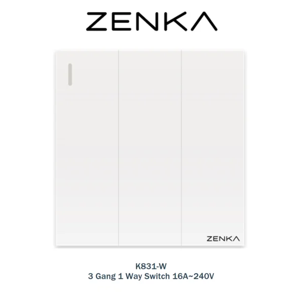 SAKLAR K831-W3 Gang 1 Way Switch 16A~240V