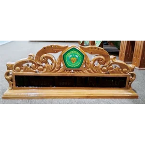 Papan Nama Meja Ukir Kayu Jati