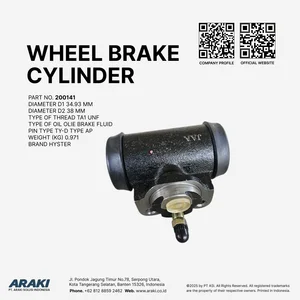 Sparepart Forklift - Wheel Brake Cylinder Hyster TotalSource Diameter 34.93 mm 38 mm Berat 0.971 kg