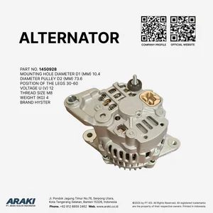 Sparepart Forklift - Alternator Mesin Forklift Hyster 12 Volt Diameter Pulley 73.6 mm