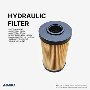SPAREPART FORKLIFT  HYDRAULIC FILTER TOTALSOURCE ELEMENT CARTRIDGE DIAMETER 29 X 70 MM TINGGI 130 MM BERAT 0.246 KG