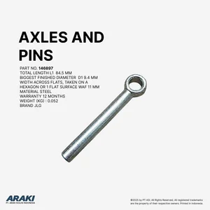 SPAREPART FORKLIFT - STEEL AXLE AND PIN JLG LENGTH 84.5 MM DIAMETER 9.4 MM WEIGHT 0.052 KG