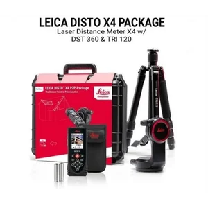 Meteran Laser Leica Disto X4 Package Laser Distance Meter X4 w/ TRI120 and DST 360