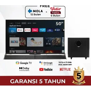 SMART TV POLYTRON 4K UHD Smart Cinemax Soundbar Google TV 50 Inch PLD 50BUG5959