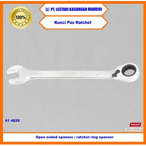 HOLEX  Kunci Pas / Open ended spanner / ratchet ring spanner reversible 15° offset