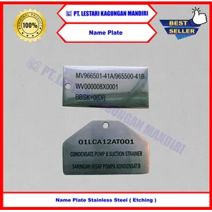 Nameplate Stainless Steel Etching – Plat Nama Mesin & Equipment Tag Industrial