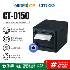 Mesin Kasir Printer Struk Kasir Citizen CT-D150 Cetak Thermal USB Serial / LAN - USB + LAN