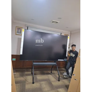  Bracket tv standing interactive display braket roda panggung 55"-120"