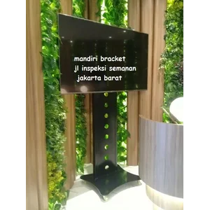 Bracket TV led tiang Standing custom type pagar (model plat kupu kupu ) size 40"-85"