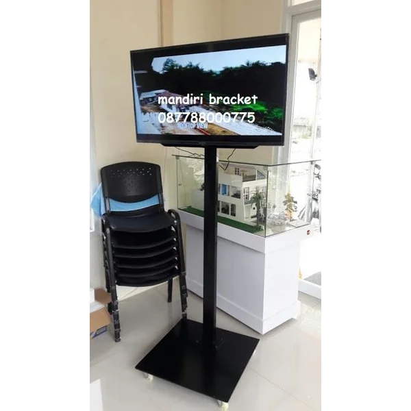 bracket tv standing 1 tiang plat kotak ukuran tv 32:-60"
