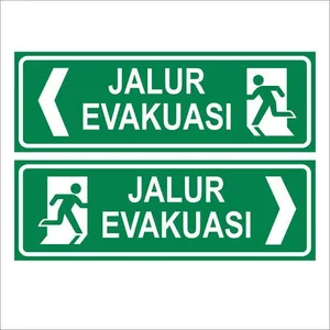 Papan jalur evakuasi custom akrilik kiri 