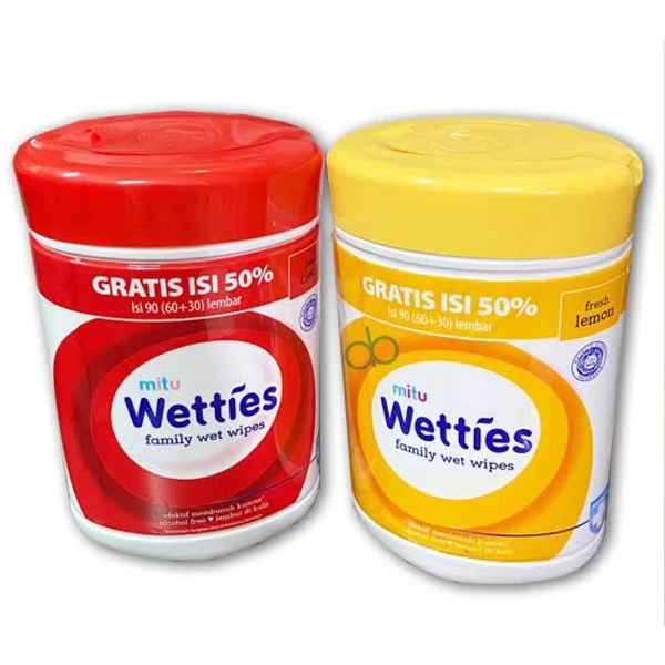 Tisu Basah Mitu Wetties Antiseptic Anti Bakteri 90 s - Botol