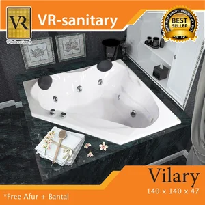 Bathtub Sudut Corner VR VILARY Marble Ukuran 140 x 140 x 47