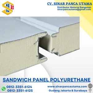 SANDWICH PANEL POLYURETHANE ATAU DINDING SALJU TEBAL 5cm