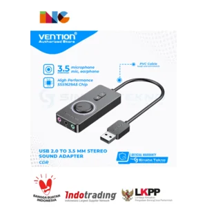 Kartu Suara VENTION USB 2.0 dengan Input Mikrofon dan Kontrol Volume