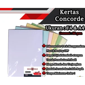  Concorde 90 gsm F4 A4 Kertas lainnya
