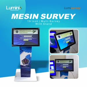 Mesin Survey Kepuasan Pelanggan Touchsreen 19 Inch Software Manajemen Pengunjung Single Survey