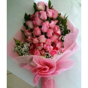 Hand Bouquet Anniversary Mawar Pink