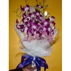 Purple Orchid Flower Hand Bouquet