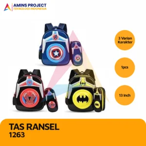 TAS RANSEL TK MOTIF BATMAN / CAPTAIN AMERICA / SPIDERMAN 1263 (1 PCS)