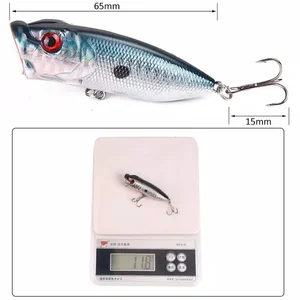 SATU SET  (isi 5) Popper Klasik 7cm/13g Umpan Pancing Ikan casting Bass Minnow Top Water Fishing Lure Trible Kail