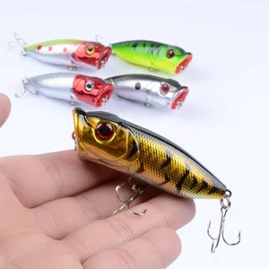 SATU SET  (isi 5) Popper Klasik 7cm/13g Umpan Pancing Ikan casting Bass Minnow Top Water Fishing Lure Trible Kail