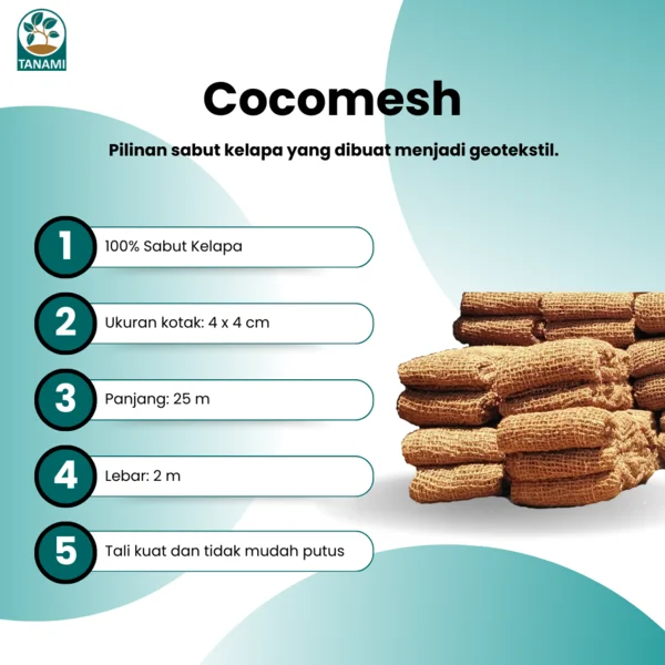 Alat Konstruksi Lainnya Cocomesh / Geotekstil Sabut Kelapa 25 meter