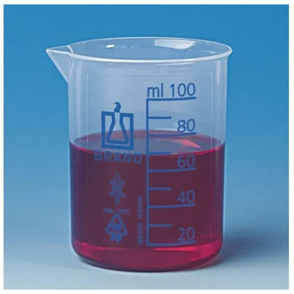 BRAND 87616 Beakers short form PP blue printed scale with spout 500 ml