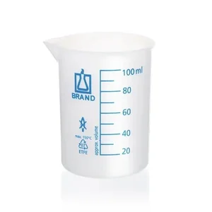 BRAND 90238 Beakers short form ETFE blue printed scale with spout 100 ml