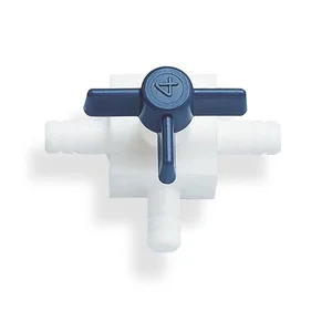 BRAND 88650 Stopcocks PTFE three-way With nozzles