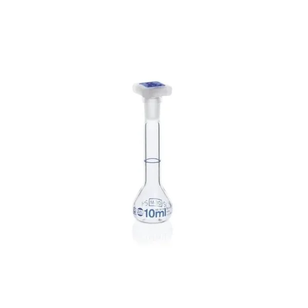 BRAND 37243 Volumetric flasks BLAUBRAND® class A DE-M Boro 3.3 with PP/PE stopper ISO batch certificate