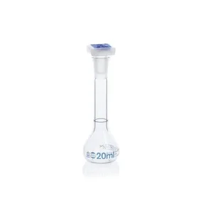 BRAND 37245 Volumetric flasks BLAUBRAND® class A DE-M Boro 3.3 with PP/PE stopper ISO batch certificate