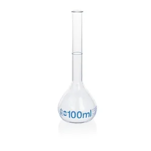 BRAND 37048  Volumetric flasks BLAUBRAND® class A DE-M Boro 3.3 beaded rim ISO batch certificate