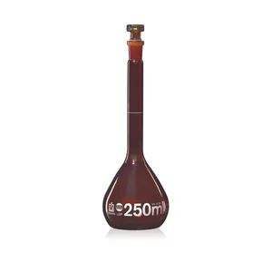BRAND 37462 Volumetric flasks USP BLAUBRAND® class A DE-M Boro 3.3 with glass stopper amber USP batch certificate