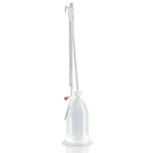 BRAND 23758 Automatic burettes Schilling pattern SILBERBRAND class B Boro 3.3 black Schellbach stripe PE-LD-Bottle 50 ml
