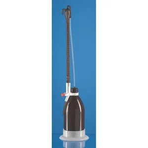 BRAND 23768 Automatic burettes Schilling pattern SILBERBRAND amber class B Boro 3.3 PE-Bottle 