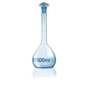 Measuring flask BLAUBRAND class A Boro 3 3 DE M with PP stopper PURprotect